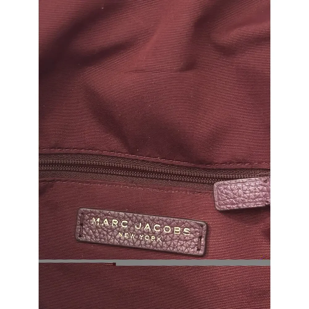 Marc Jacobs The Groove Hobo Large Fold Over‎ Bag Burgundy Pebbled Leather